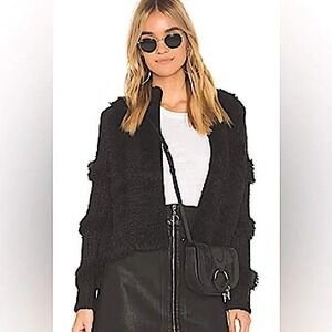 AMUSE‎ SOCIETY x Revolve Chill Out Sweater Jacket in Black Sands Size XS